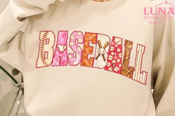 Baseball Faux Embroidery Letters PNG Review