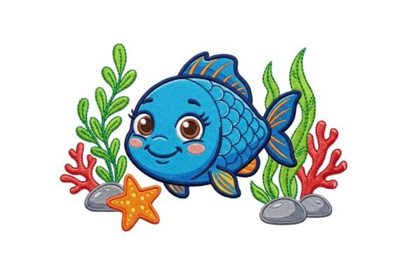 Cute Blue Fish Embroidery Design Review