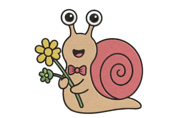 Kawaii Snail with Flowers Embroidery Design Review