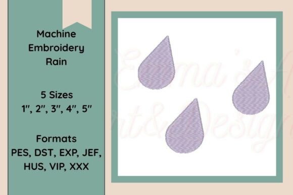 Machine Embroidery Rain Drop Design Review