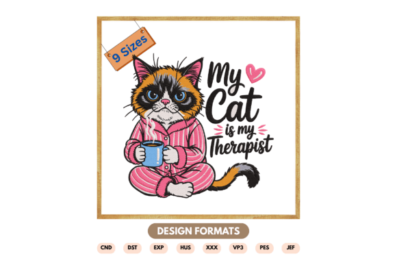 My Cat is My Therapist Embroidery Design Review
