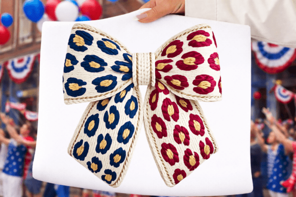 Patriotic Leopard Bow Faux Embroidery Pn Review